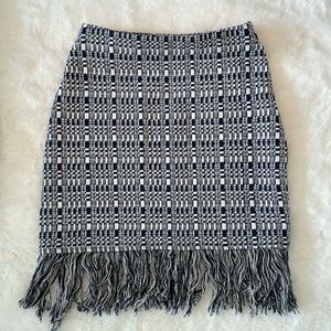 Zara cotton blend skirt with fringe detail